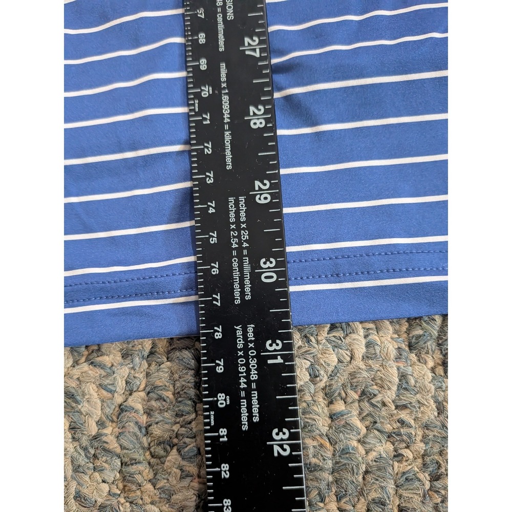 RLX Ralph Lauren Mens Blue White Striped Golf Polo Shirt Short Sleeve Size M - Picture 7 of 7